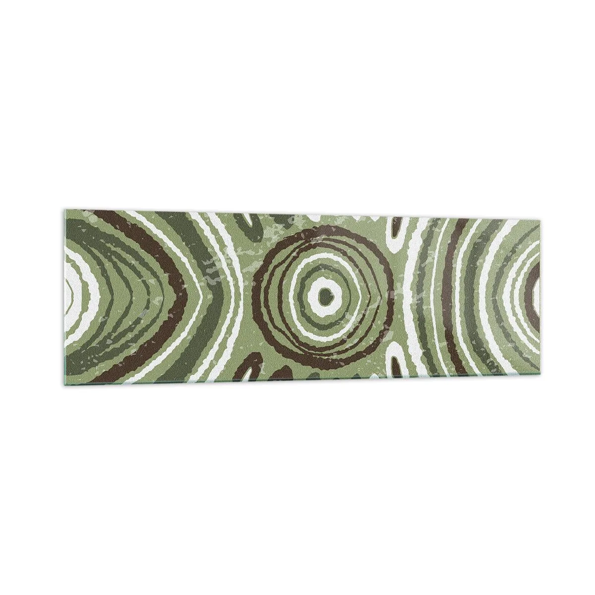 Impression sur verre - Image sur verre - Motifs abstraits dans les tons de vert et de marron - 160x50cm - Une explosion d'émotions - Décoration murale moderne pour le salon et la chambre ARTTOR