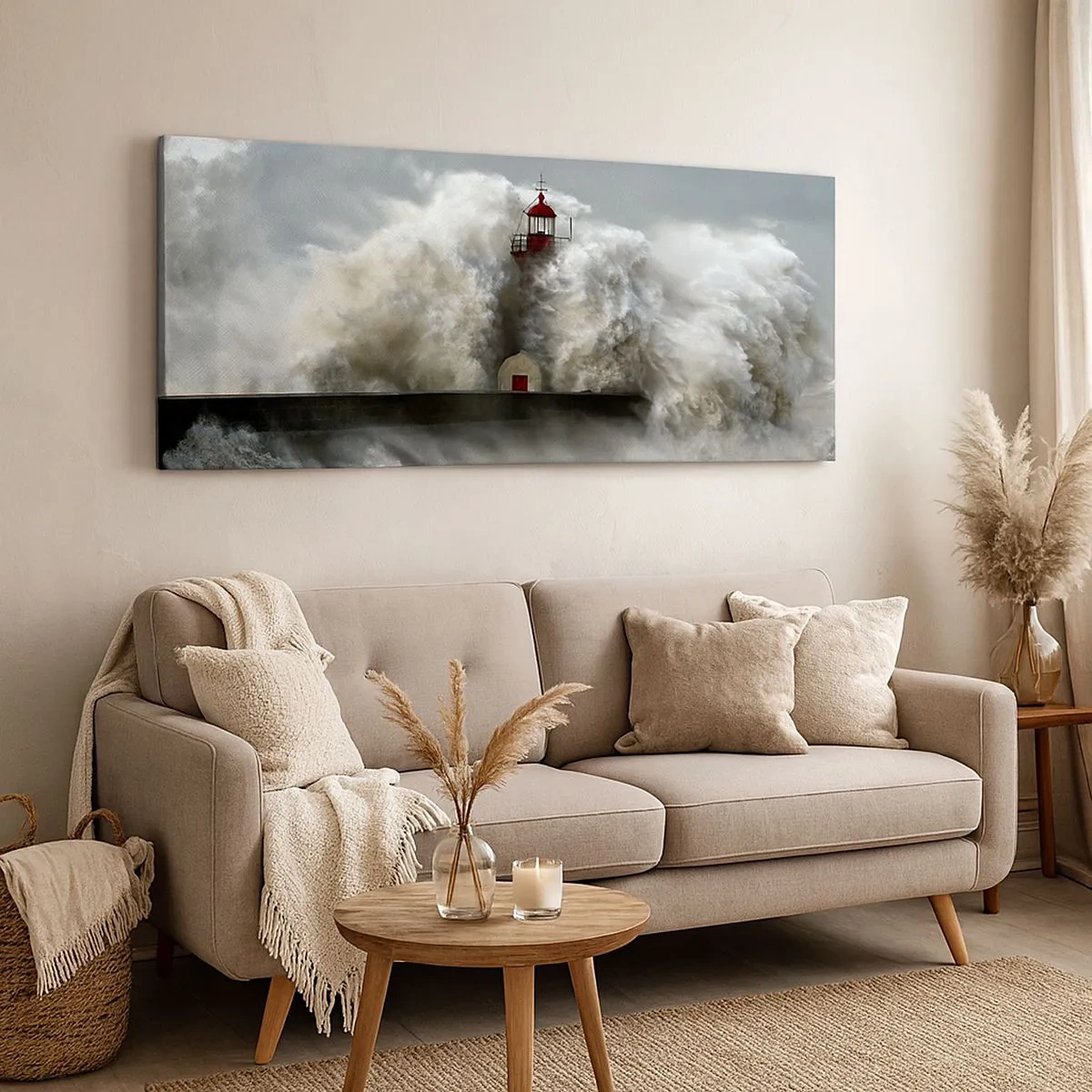 Impression sur toile - Image sur toile - La colère de l'océan - 100x40 cm