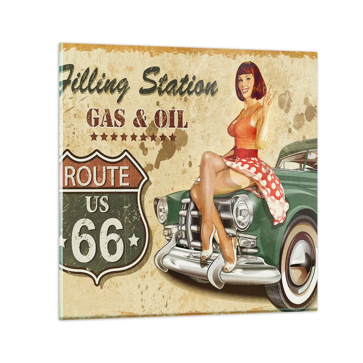 Impression sur verre - Image sur verre - Les superbes années 40. - 40x40 cm