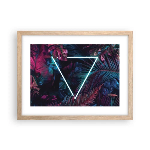 Affiche dans un chêne clair - Poster - Jardin de style disco - 40x30 cm
