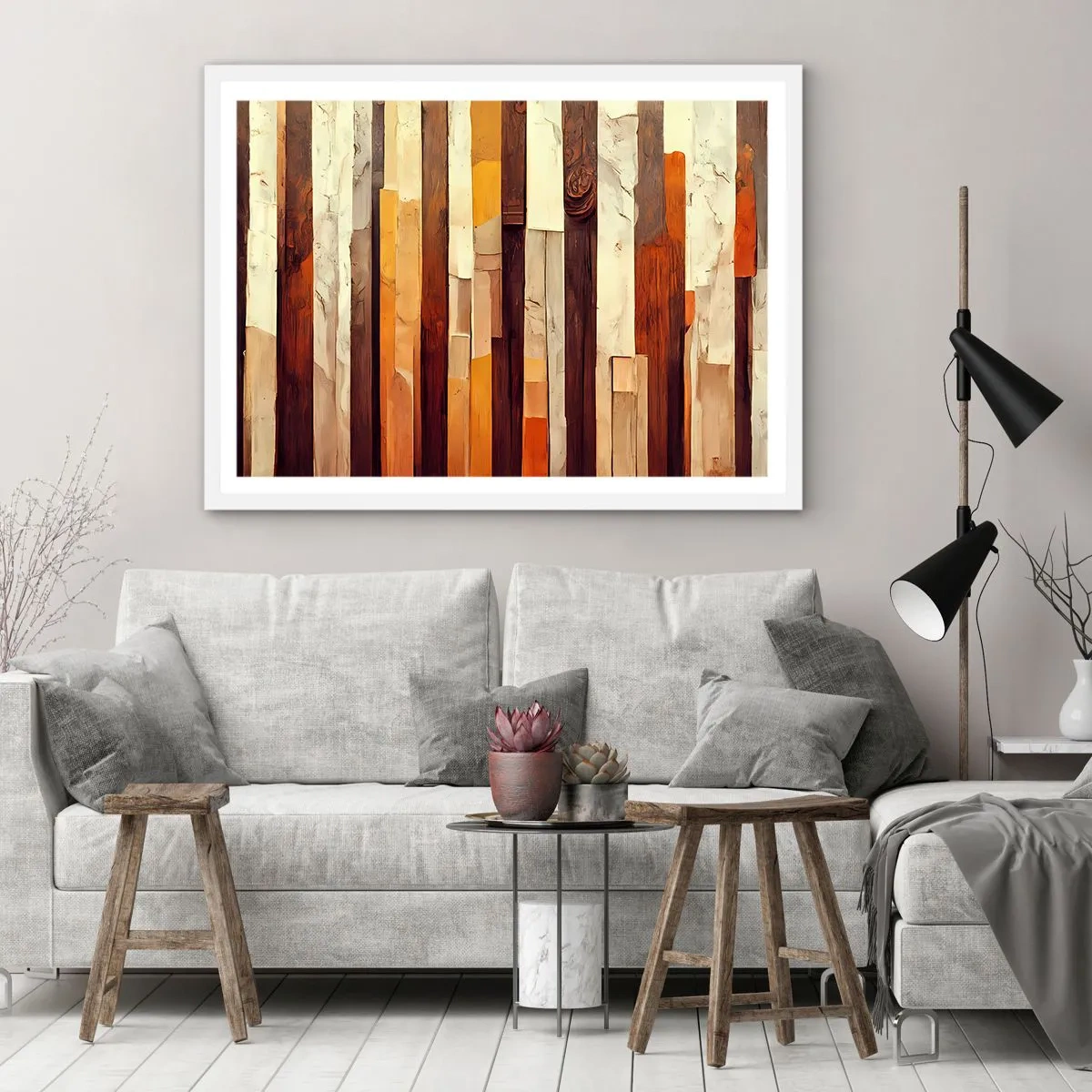 Affiche dans un cadre blanc - Poster - Hymne des arbres forestiers - 50x40 cm