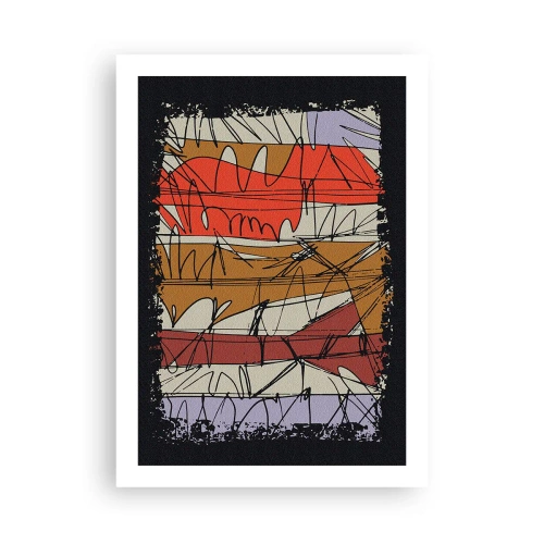 Affiche - Poster - Une composition abstraite avec des lignes et des couleurs dynamiques. - 50x70cm - Composition spontanée - Décoration murale moderne pour le salon et la chambre ARTTOR