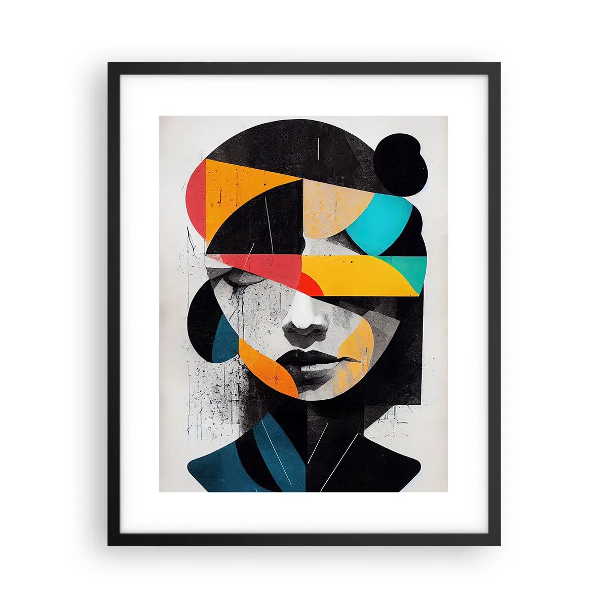 Affiche dans un cadre noir - Poster - Portrait intérieur multicolore - 40x50 cm