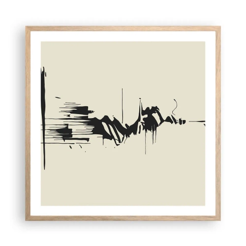 Affiche dans un chêne clair - Poster - Abstraction hâtive - 60x60 cm