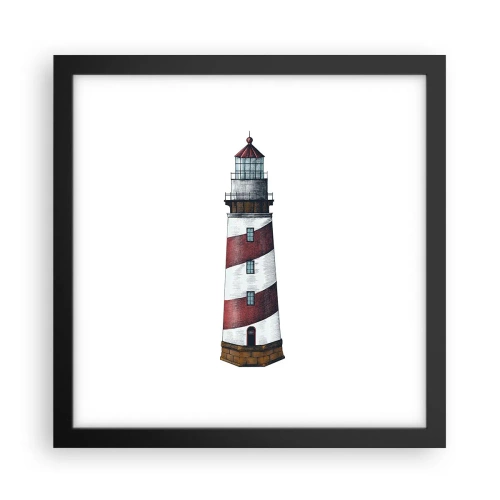 Affiche dans un cadre noir - Poster - Toujours sur ses gardes - 30x30 cm