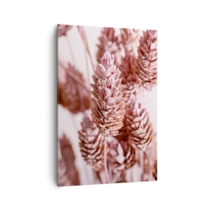 Impression sur toile - Image sur toile - Gros plan sur les délicats épis roses des graminées ornementales - 70x100cm - Apparemment discret - Décoration murale moderne pour le salon et la chambre ARTTOR