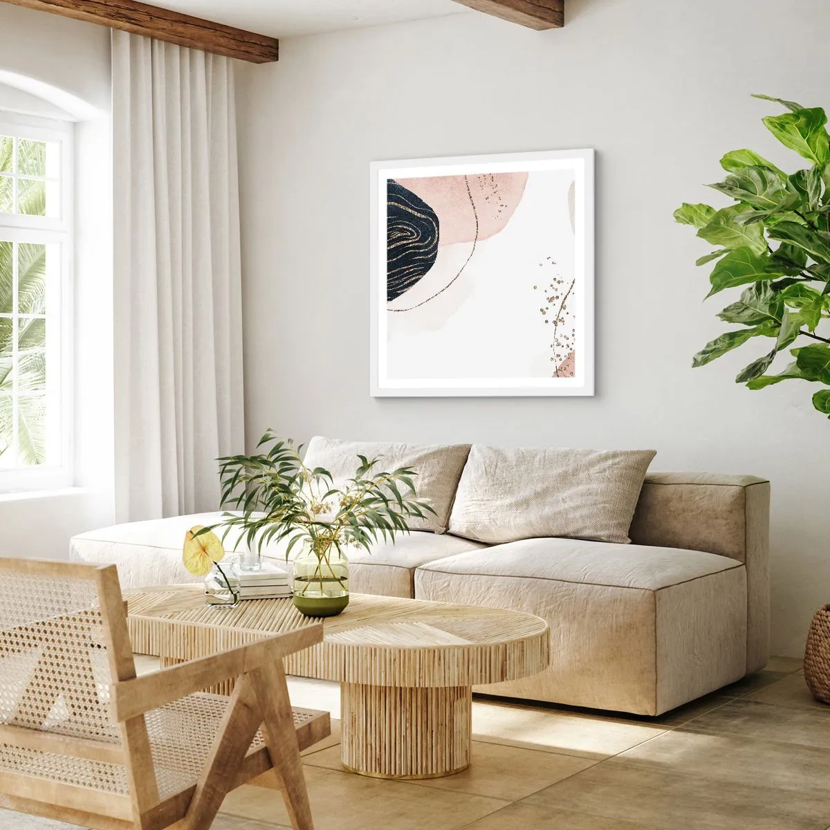 Affiche dans un cadre blanc - Poster - Tout coule - 30x30 cm