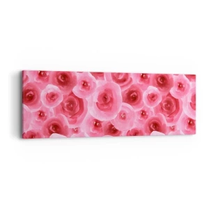 Impression sur toile - Image sur toile - Roses en-haut et en-bas - 90x30 cm