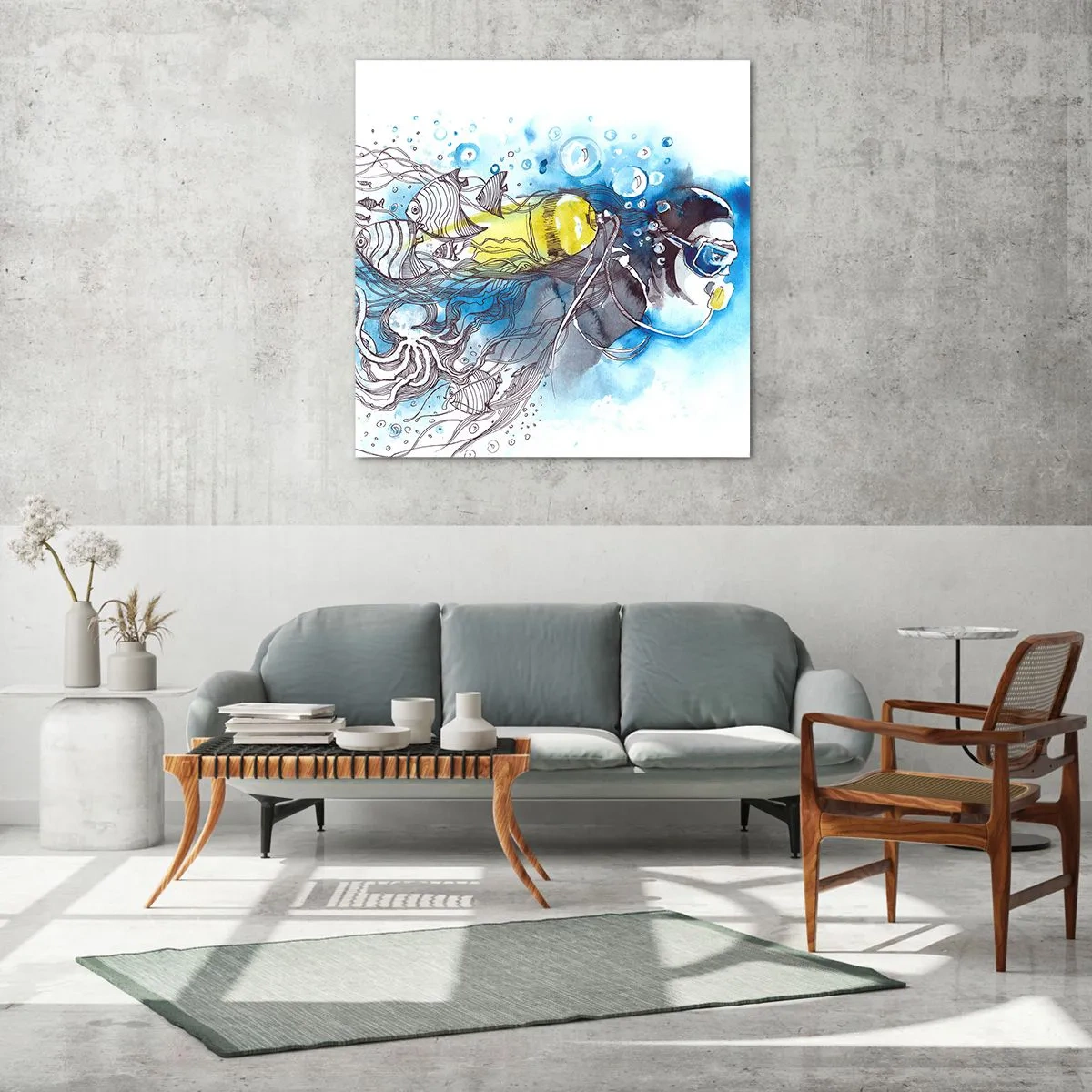 Impression sur verre - Image sur verre - Le grand bleu - 50x50 cm
