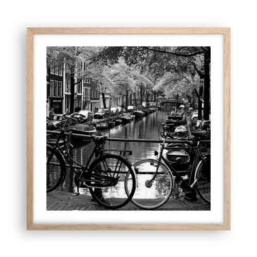 Affiche dans un chêne clair - Poster - Une vue très hollandaise - 50x50 cm