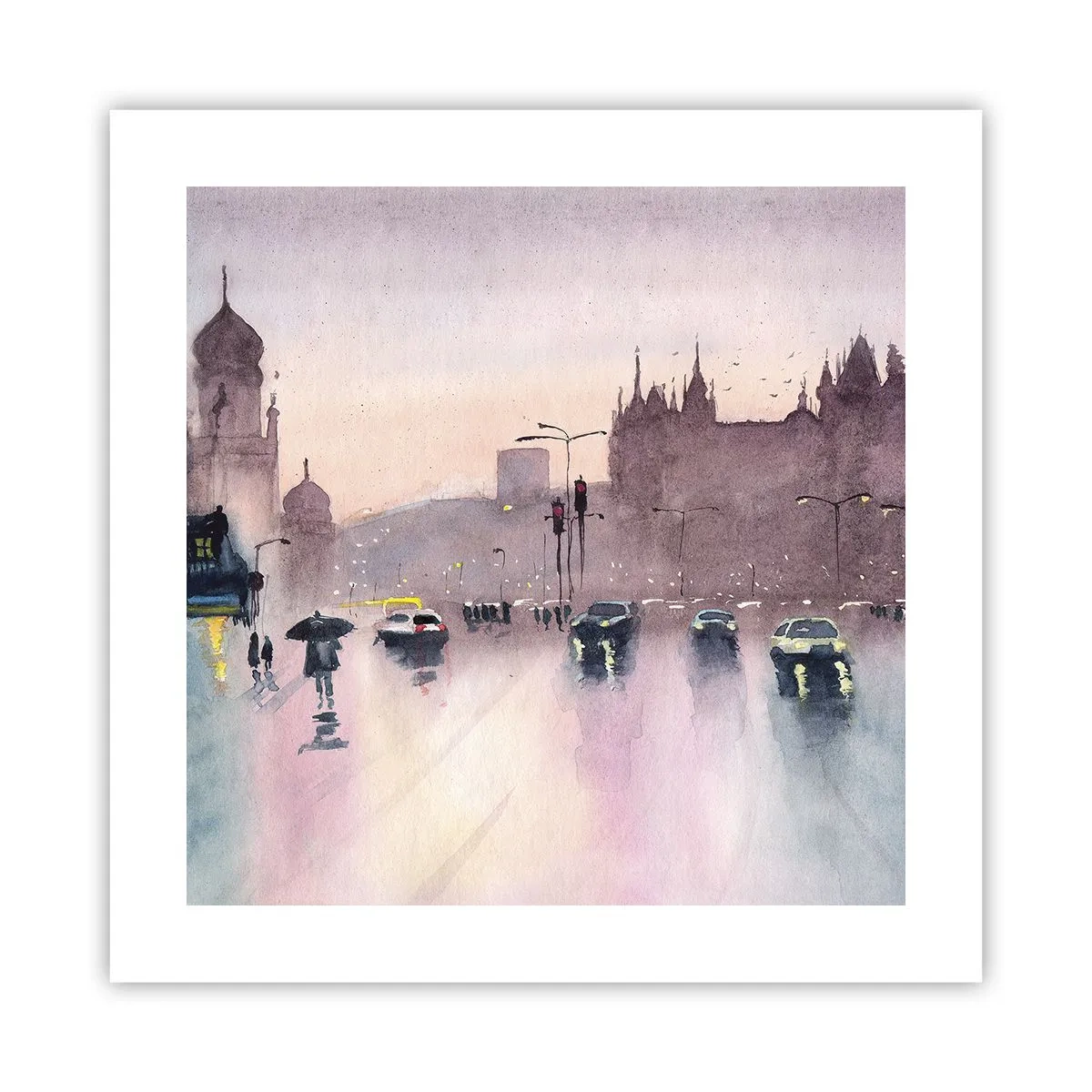 Affiche - Poster - Dans une brume pluvieuse - 40x40 cm
