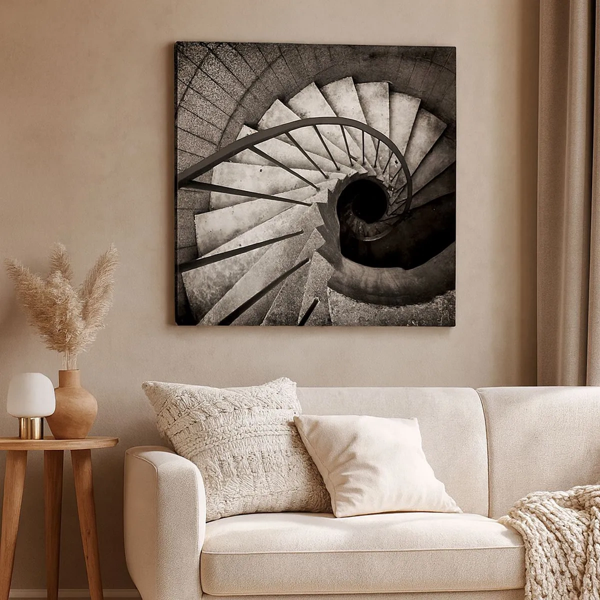 Impression sur toile - Image sur toile - En haut des escaliers, en bas des escaliers - 30x30 cm