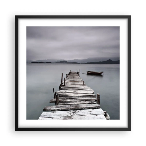 Affiche dans un cadre noir - Poster - Tu peux partir demain - 50x50 cm