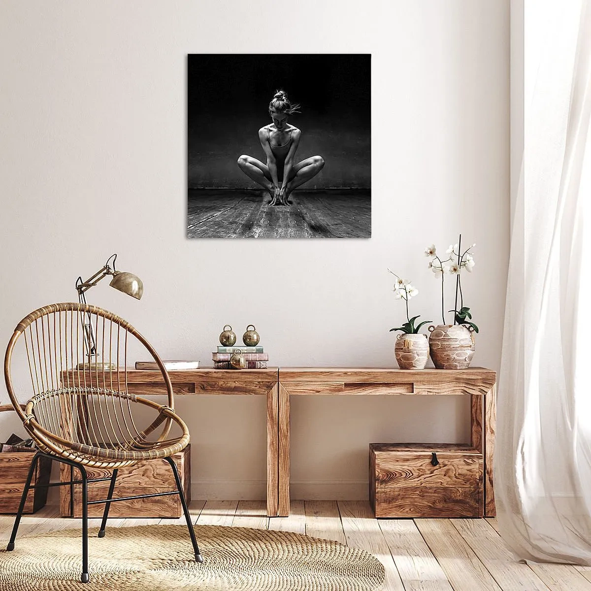 Impression sur toile - Image sur toile - Concentration de l'énergie de la danse - 30x30 cm