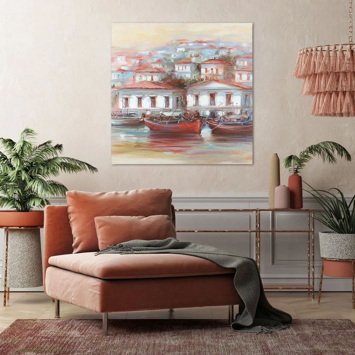 Impression sur toile - Image sur toile - Petite ville heureuse - 30x30 cm