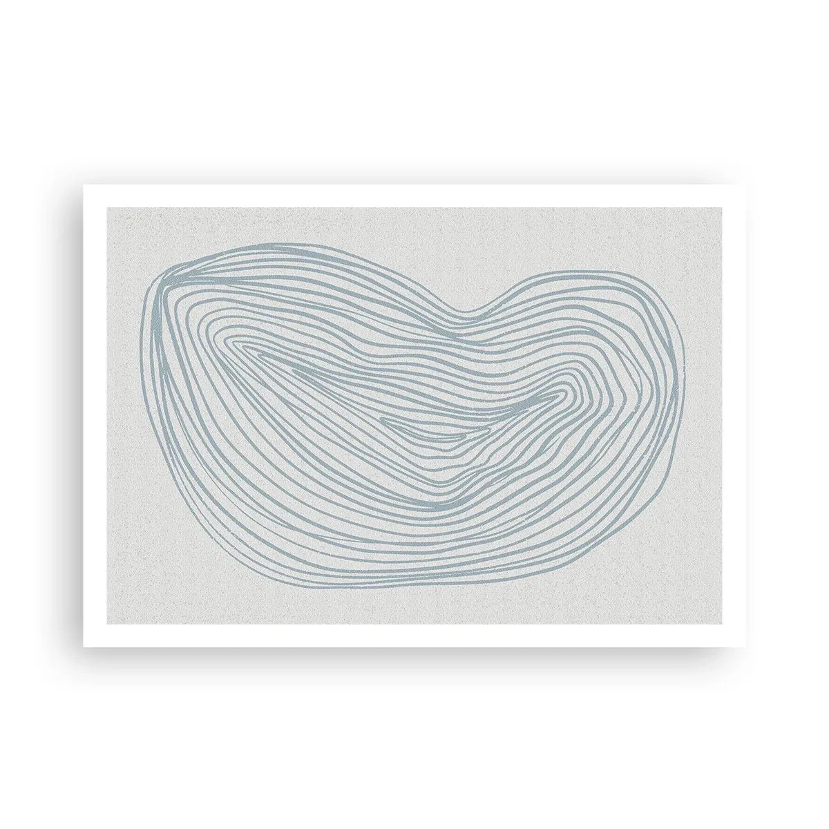 Affiche - Poster - Motif de vague abstrait en bleu délicat - 100x70cm - Une goutte de sourire - Décoration murale moderne pour le salon et la chambre ARTTOR