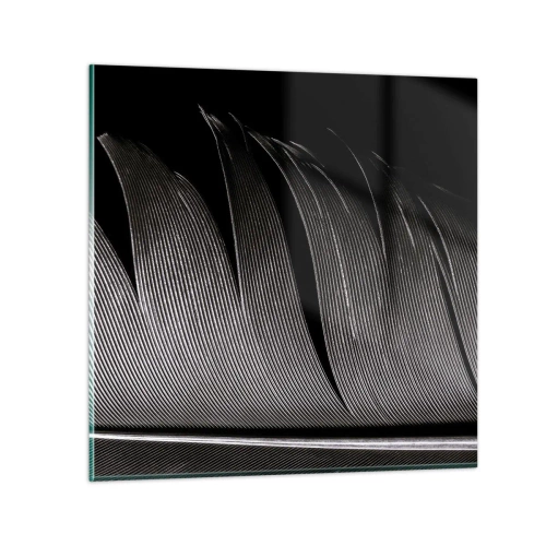Impression sur verre - Image sur verre - La plume – un design magnifique - 70x70 cm