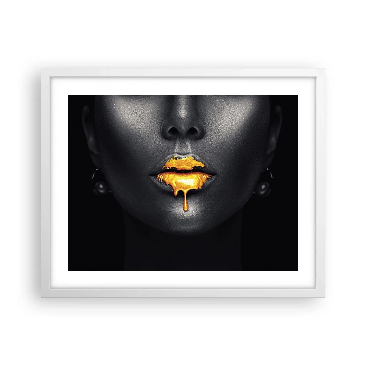 Affiche dans un cadre blanc - Poster - Bouche d'or - 50x40 cm