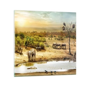 Impression sur verre - Image sur verre - "Et d'Eden coulait une rivière..." - 50x50 cm