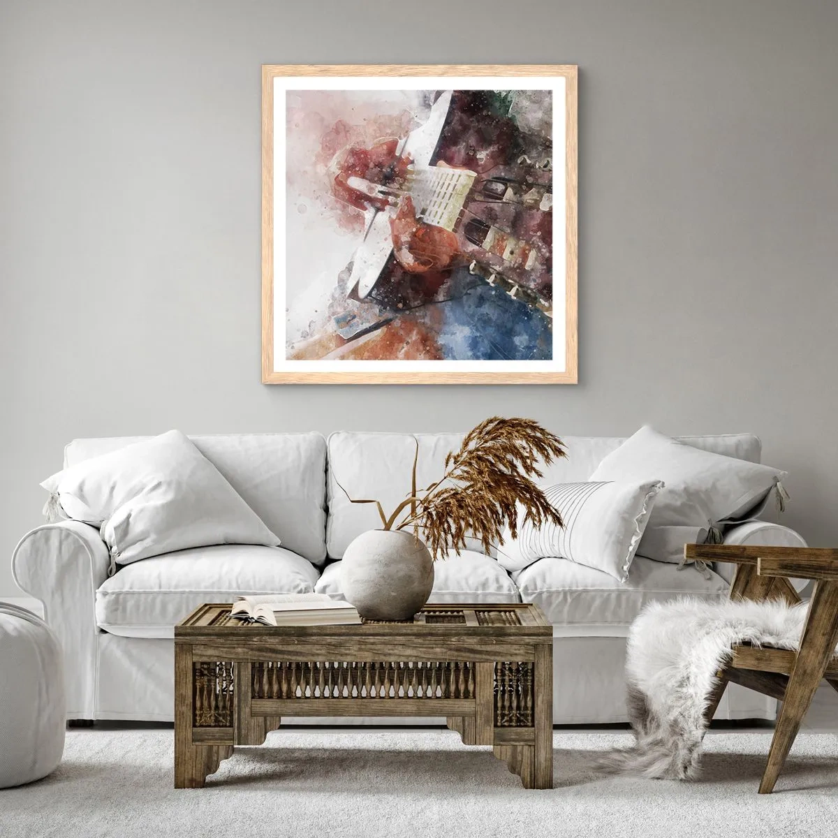 Affiche dans un chêne clair - Poster - Et qu'en pensez-vous ? - 60x60 cm