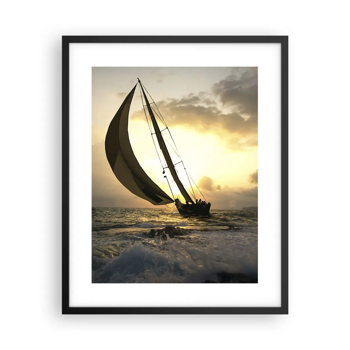 Affiche dans un cadre noir - Poster - Avec le vent et contre le vent - 40x50 cm