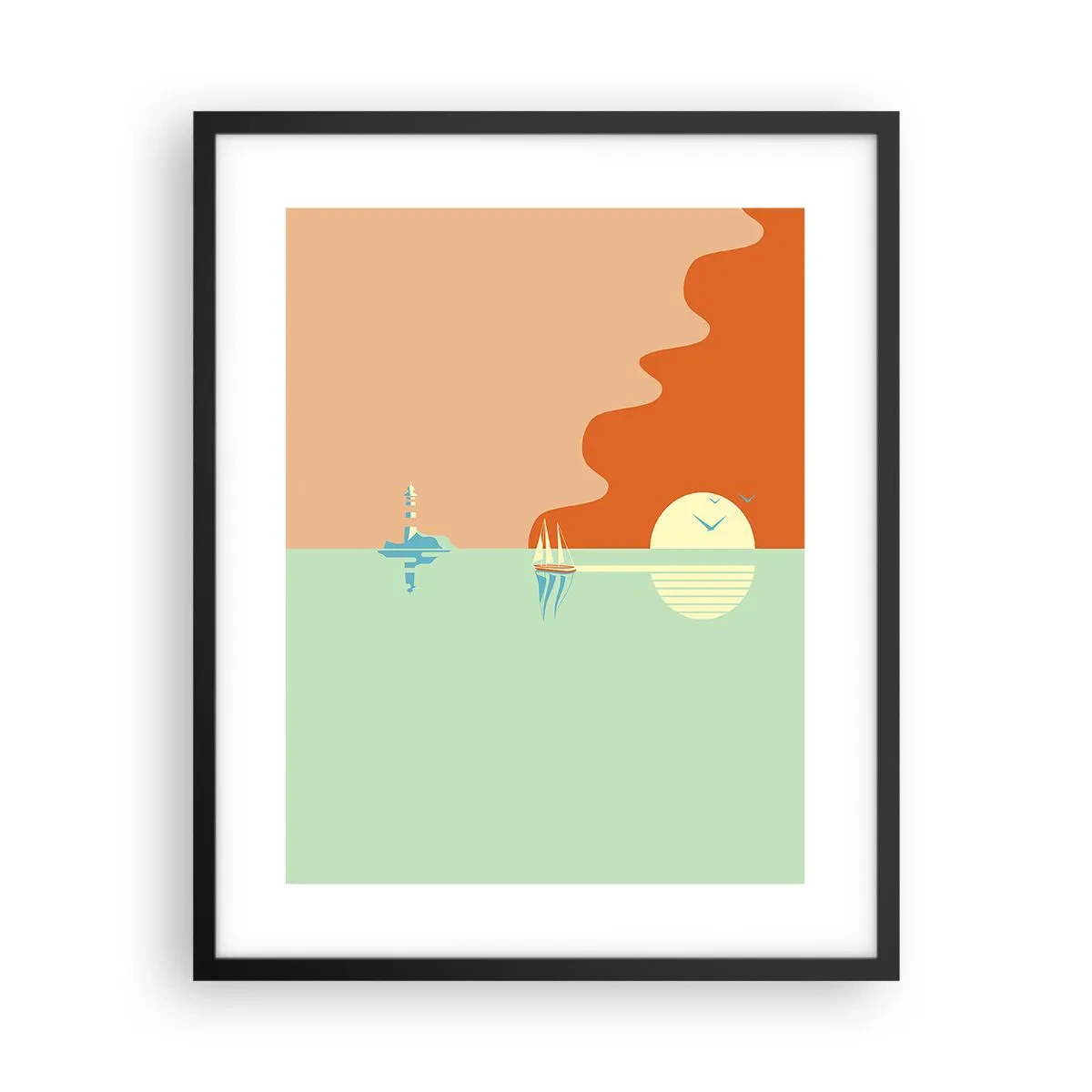 Affiche dans un cadre noir - Poster - Paysage idéal de la mer - 40x50 cm