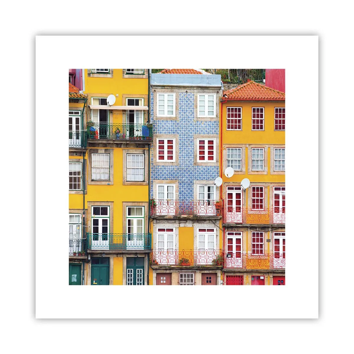 Affiche - Poster - Couleurs de vieille ville - 30x30 cm