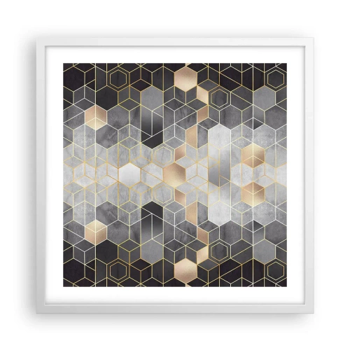 Affiche dans un cadre blanc - Poster - Composition de diamants - 50x50 cm