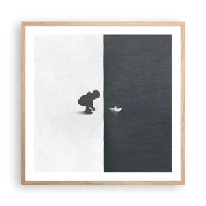 Affiche dans un chêne clair - Poster - Grande expédition - 60x60 cm