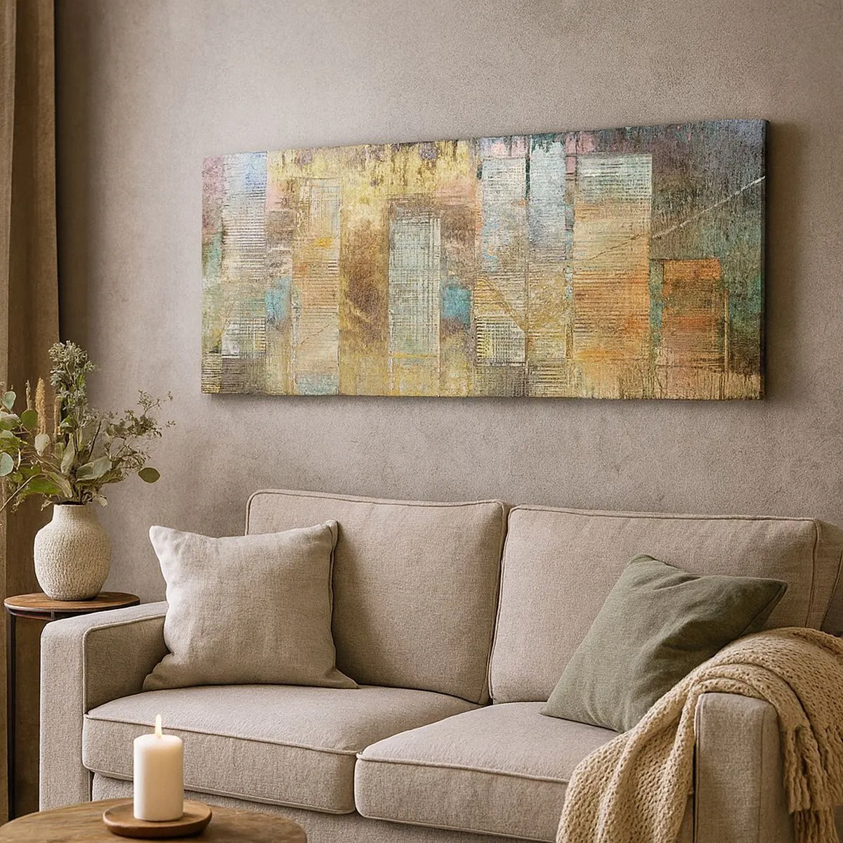 Impression sur toile - Image sur toile - Une métropole ensoleillée - 100x40 cm