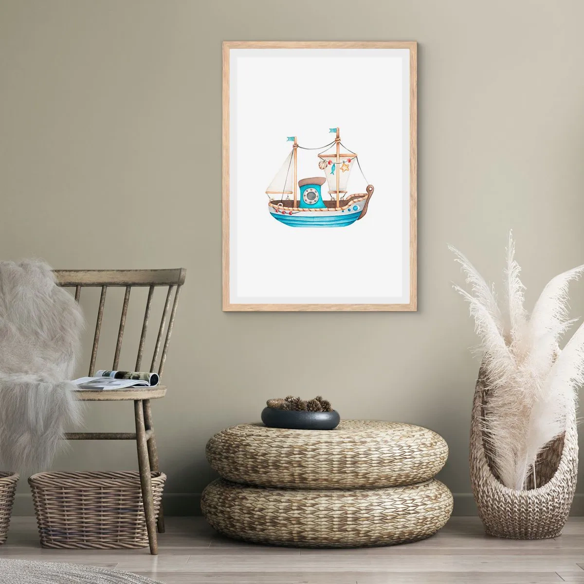 Affiche dans un chêne clair - Poster - Ohé, l'aventure ! - 30x40 cm