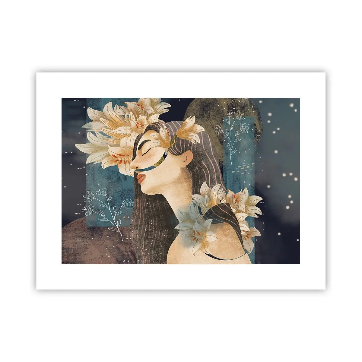 Affiche - Poster - Conte de fée sur la princesse lilas - 40x30 cm