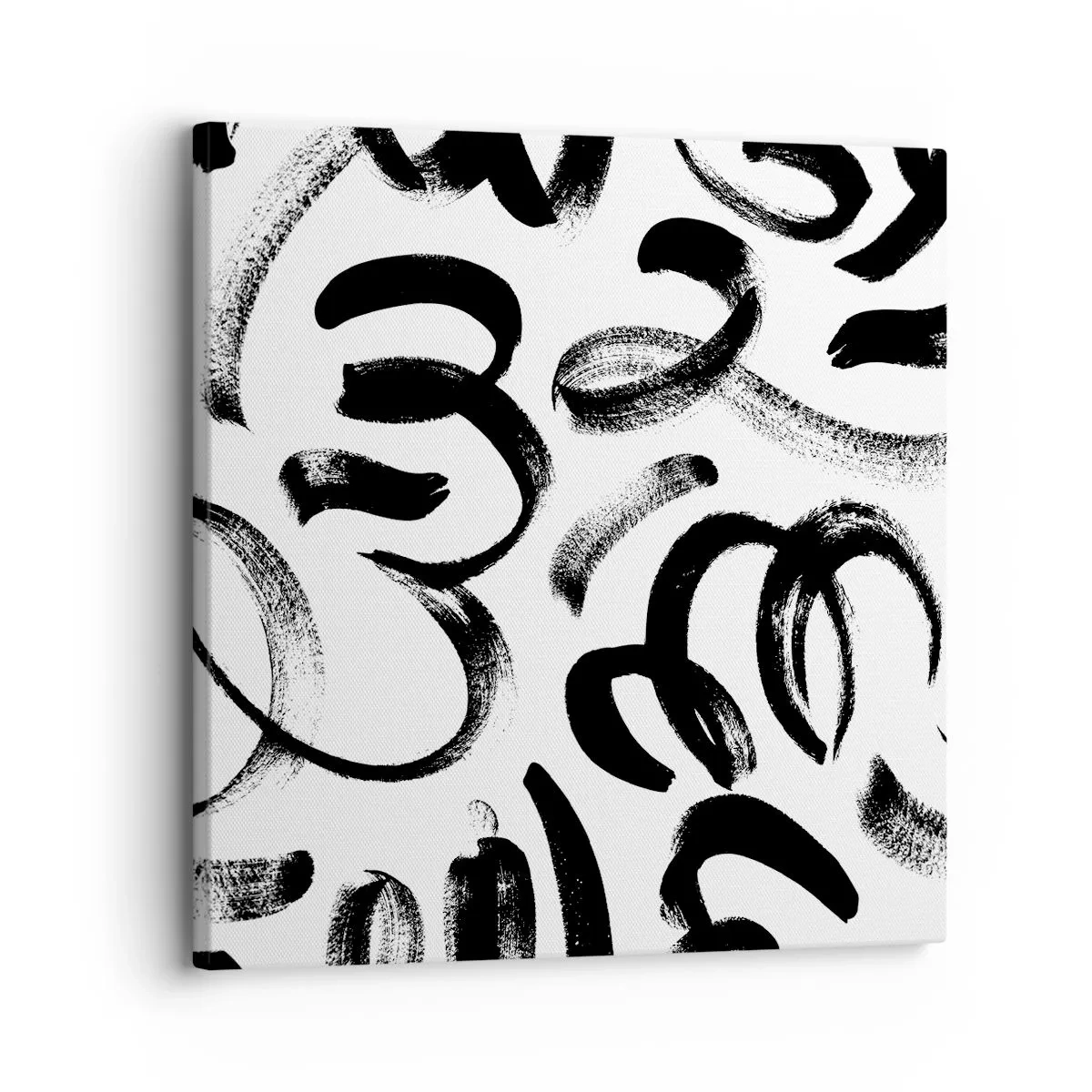 Impression sur toile - Image sur toile - Noir sur blanc - 30x30 cm