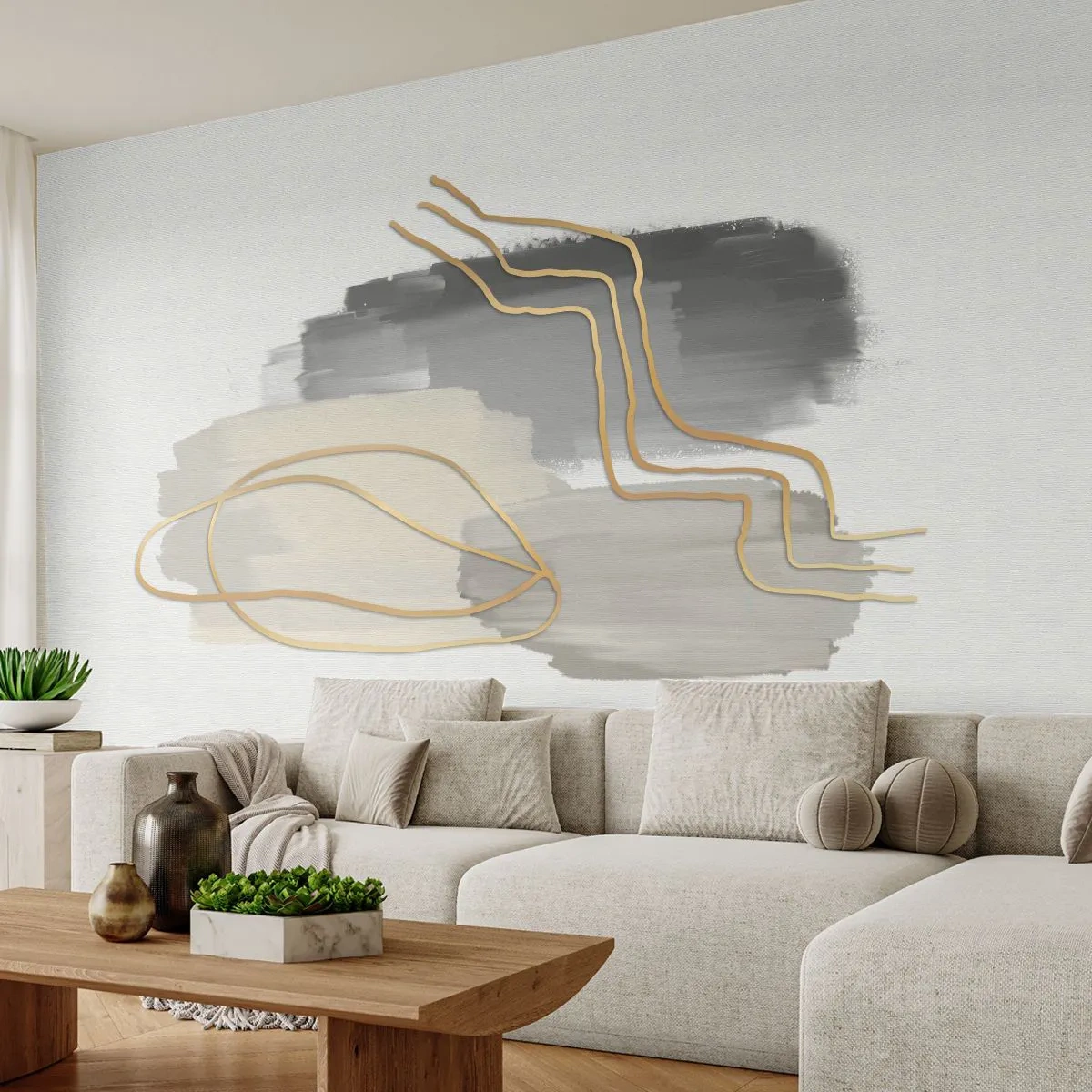 Papier Peint Photo Standard Eco - Durée et mouvement - Abstraction, Morceau, Or - 350x256 cm