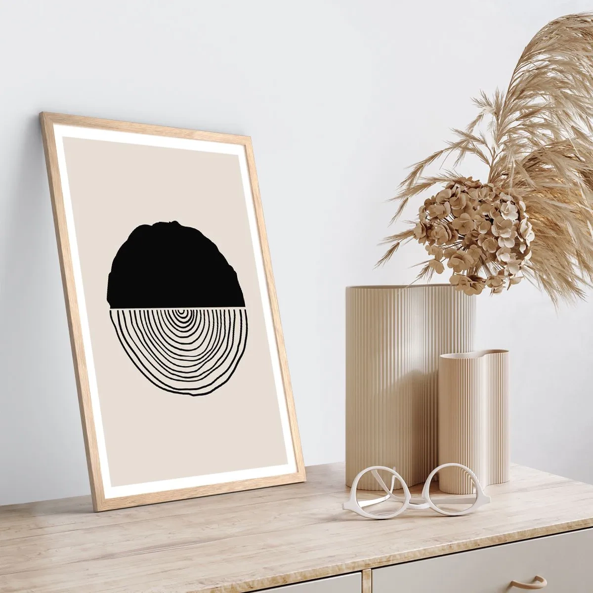 Affiche dans un chêne clair - Poster - Moitié-moitié - 30x40 cm