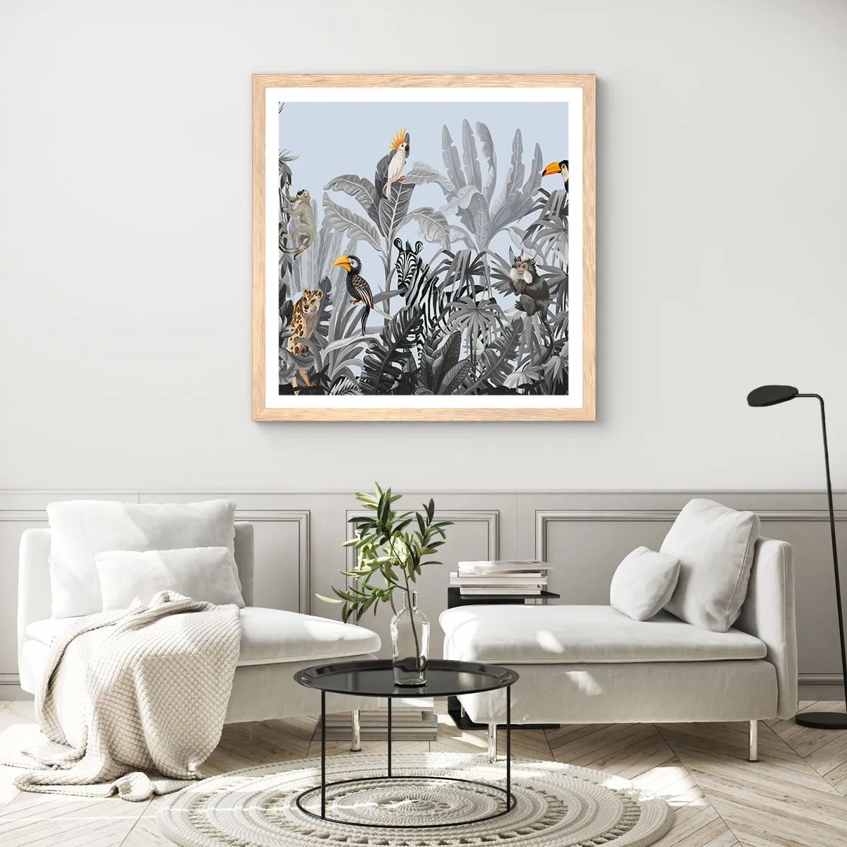 Affiche dans un chêne clair - Poster - Conte de fées africain - 30x30 cm