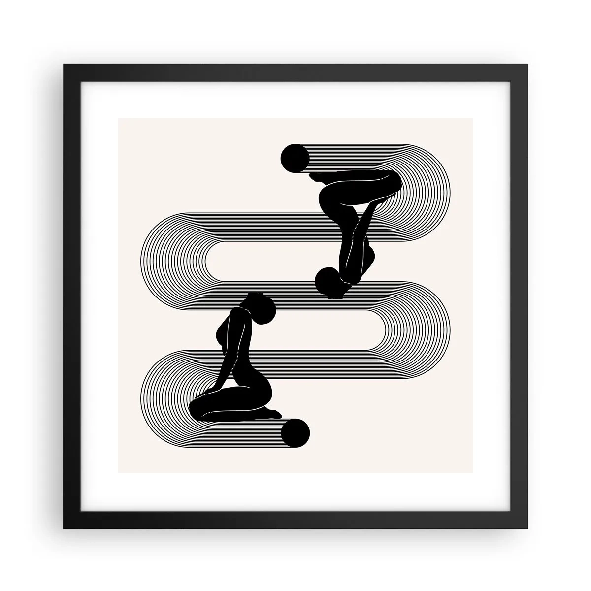 Affiche dans un cadre noir - Poster - Symétrie sensuelle - 40x40 cm