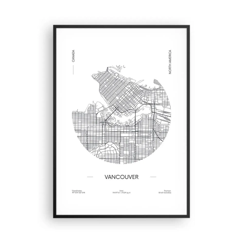 Affiche dans un cadre noir - Poster - Anatomie de Vancouver - 70x100 cm