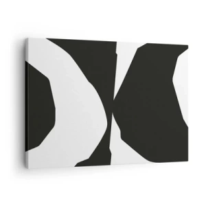 Impression sur toile - Image sur toile - Motif de contraste abstrait en noir et blanc - 70x50cm - Positif négatif - Décoration murale moderne pour le salon et la chambre ARTTOR