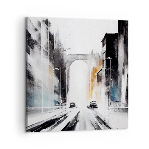 Impression sur toile - Image sur toile - Étude de ville : architecture et mouvement - 50x50 cm