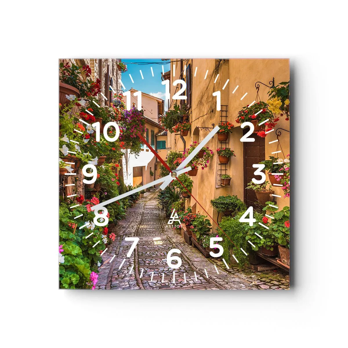 Horloge murale - Pendule murale - Ruelle italienne - 40x40 cm