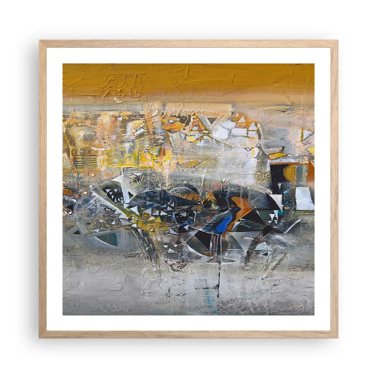 Affiche dans un chêne clair - Poster - Tout se met en place - 60x60 cm