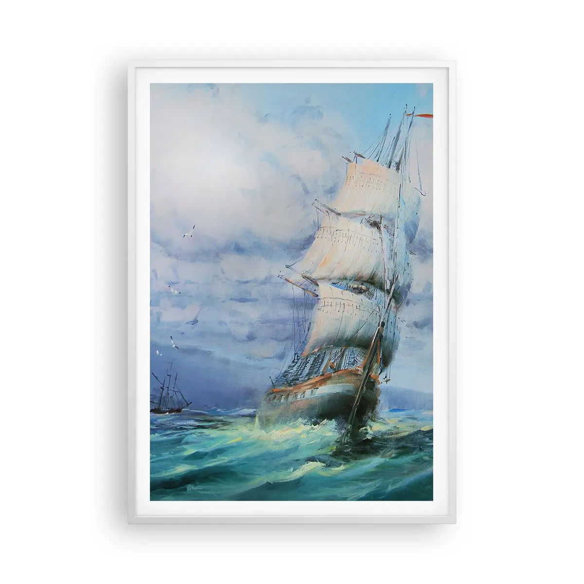 Affiche dans un cadre blanc - Poster - Vents favorables - 70x100 cm