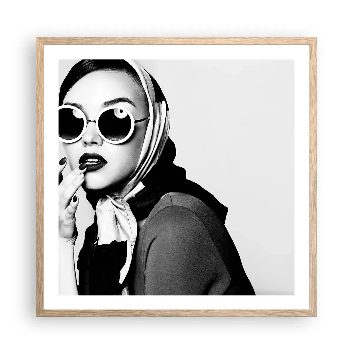 Affiche dans un chêne clair - Poster - Salutations des années 60 - 60x60 cm