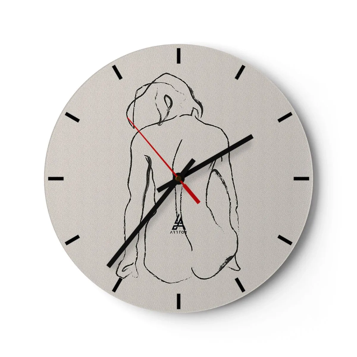 Horloge murale - Pendule murale - Femme nue - 40x40 cm