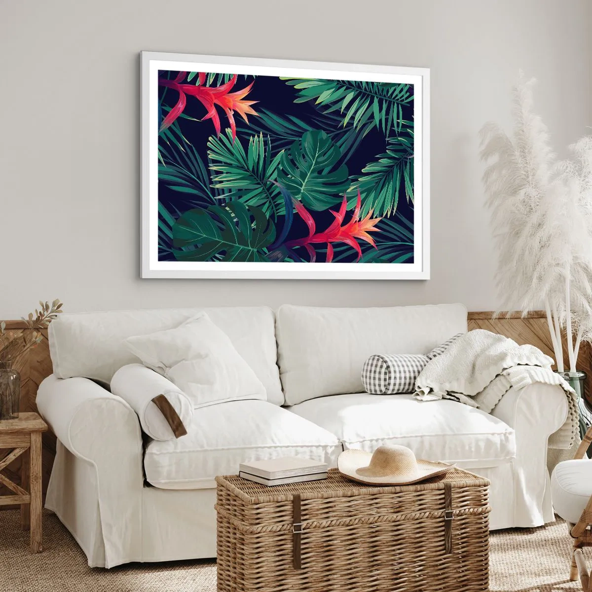 Affiche dans un cadre blanc - Poster - immergé dans la nature - 100x70 cm