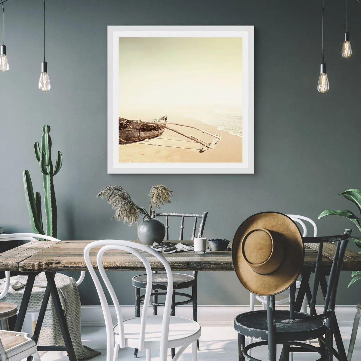 Affiche dans un cadre blanc - Poster - Mémoire des mers du sud - 60x60 cm