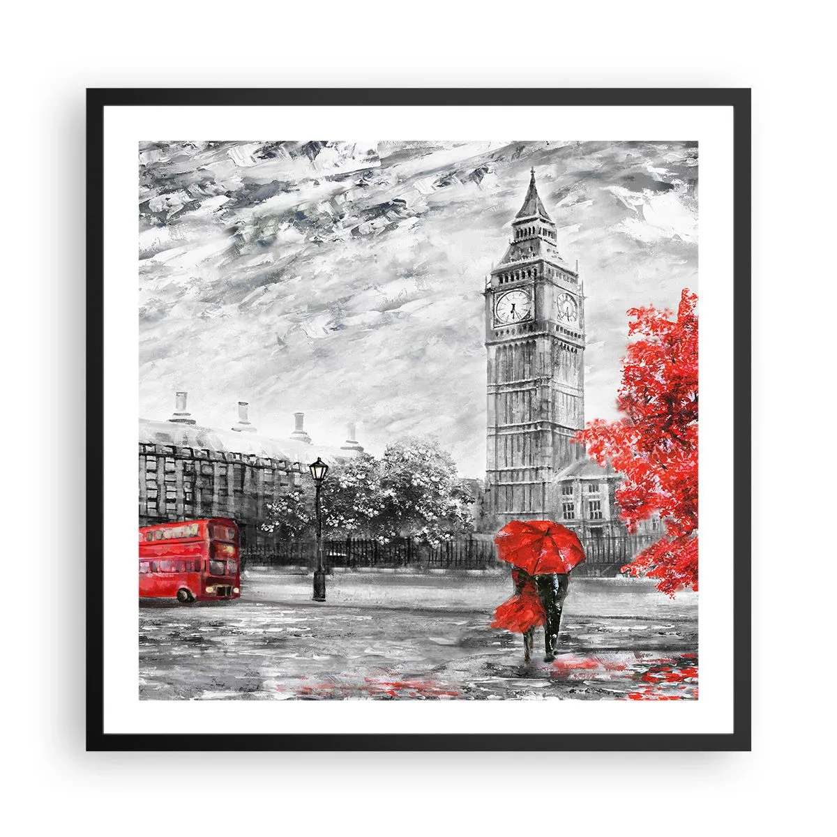 Affiche dans un cadre noir - Poster - Une journée passionnante - 60x60 cm