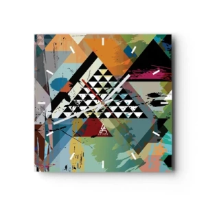 Horloge murale - Pendule murale - Une composition abstraite de formes géométriques et de couleurs. - 30x30cm - Comme c'est facile - Décoration murale moderne pour le salon et la chambre ARTTOR