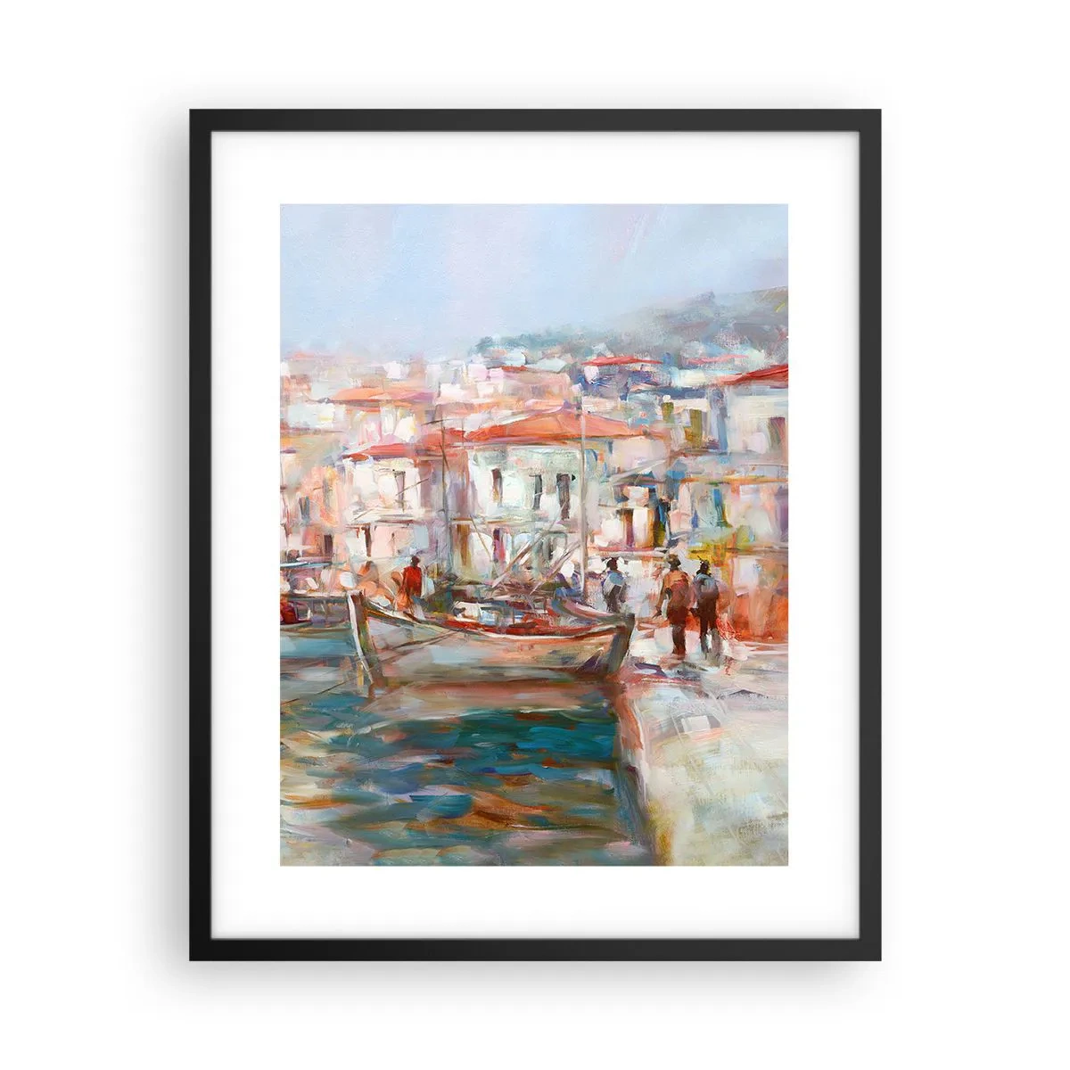 Affiche dans un cadre noir - Poster - Vacances pastelles - 40x50 cm